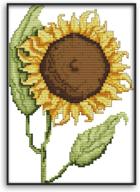 beahity pre-printed stamped cross stitch kit 11ct - the sunflower: perfect diy art craft for beginners, 9.5x13.4 inch logo