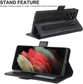 img 1 attached to 📱 Samsung Galaxy S21 Ultra 5G Wallet Case with S Pen Holder [Screen Protector] - MALEWOLF PU Leather Flip Case, Card Slot, RFID Blocking, Kickstand Phone Cover for Galaxy S21 Ultra 6.8” (Black)