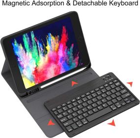 img 2 attached to 🔌 CHESONA Keyboard Case for iPad 9th/8th/7th Gen 10.2 Inch - Black