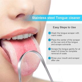 img 2 attached to 👅 Tongue Scraper for Adults - Stainless Steel Tongue Cleaner, 2-Pack with Case - Ideal Stocking Stuffers for Men and Women