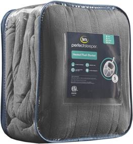 img 2 attached to 🔌 Serta Reversible Fleece to Sherpa Throw Electric Blanket for Cold Weather, Ultra Soft and Cozy Cover, Auto Shut Off, Multi Heat Setting Controller, King Size (90 in x 100 in), Grey