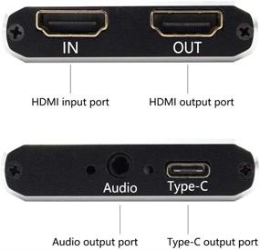 img 2 attached to 🎮 HDMI в USB 3.0 HDMI Type-c Полный HD картридер для захвата аудио- и видеоматериалов в реальном времени: запись геймплеев, записи видео и прямые трансляции для Xbox, PS4 - поддержка HD-видео, HDCP 1080P - совместимость с Windows 7, 8, 10