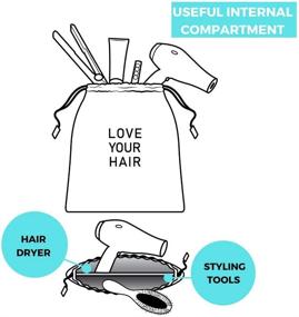 img 2 attached to 💇 Hair Dryer Bag: Efficient Styling Tools Storage Organizer with Compartment and Drawstring - Perfect for Home, Travel, Guest Rooms, Airbnb's & Hotels