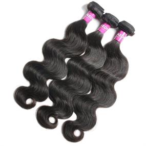img 3 attached to 🌟 YAEONS 8A Brazilian Virgin Hair Body Wave 3 Bundles - 10, 12, 14 inch - 100% Unprocessed Human Hair Weave