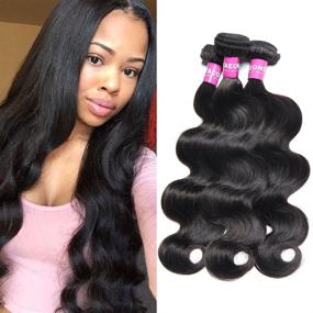 img 4 attached to 🌟 YAEONS 8A Brazilian Virgin Hair Body Wave 3 Bundles - 10, 12, 14 inch - 100% Unprocessed Human Hair Weave