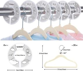 img 3 attached to 👶 Lemonfilter 20 Pack Kids Velvet Hangers, Non-Slip Baby Clothes Hangers Space Saver Ultra Thin Toddler Children Hangers with 8 Pcs Baby Wardrobe Dividers(Beige)