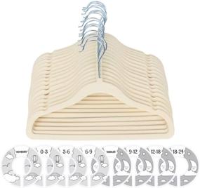 img 4 attached to 👶 Lemonfilter 20 Pack Kids Velvet Hangers, Non-Slip Baby Clothes Hangers Space Saver Ultra Thin Toddler Children Hangers with 8 Pcs Baby Wardrobe Dividers(Beige)