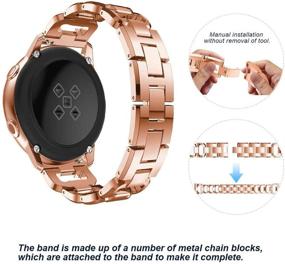 img 1 attached to 📿 YOFUNTLE Bling Metal Jewelry Bracelet Strap Replacement for Samsung Galaxy Watch Active 2/Galaxy Watch 3 41mm Women, 20mm Compatible with Galaxy Watch 4/Galaxy Watch 4 Classic (Dark Rose Gold)