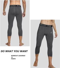 img 3 attached to 🩲 MEETWEE Men's Compression Pants - Cool Dry Running Athletic Tights Workout Leggings for Gym Fitness Sports, Long Base Layer