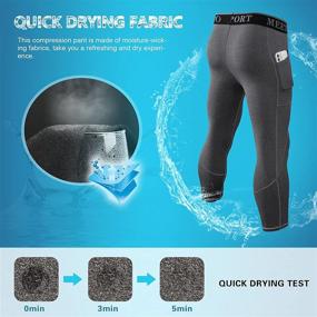 img 2 attached to 🩲 MEETWEE Men's Compression Pants - Cool Dry Running Athletic Tights Workout Leggings for Gym Fitness Sports, Long Base Layer