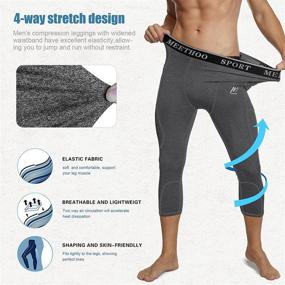 img 1 attached to 🩲 MEETWEE Men's Compression Pants - Cool Dry Running Athletic Tights Workout Leggings for Gym Fitness Sports, Long Base Layer