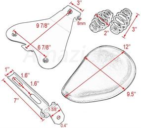 img 3 attached to Кронштейн панели крепления сиденья для мотоцикла Amazicha, черный, с пружинами для одного пассажира, длиной 3 дюйма, совместимый с мотоциклами Harley Davidson, Honda, Yamaha, Kawasaki, Suzuki, Sportster, Bobber, Chopper.