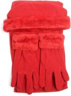 🧤 burgundy trimmed matching gloves: cozy and stylish fleece accessories for girls logo