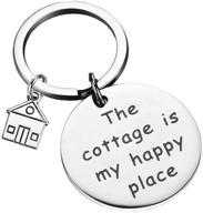 🏕️ pliti camping cottage key chain: the perfect vacation house keychain for a blissful getaway & retirement gift logo