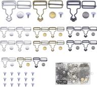 lesnala 24 sets of overalls buttoned metal buckles: diy sewing, craft & stylish handmade accessories in a storage box (silver, bronze, black) logo