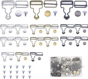 img 4 attached to Lesnala 24 Sets of Overalls Buttoned Metal Buckles: DIY Sewing, Craft & Stylish Handmade Accessories in a Storage Box (Silver, Bronze, Black)