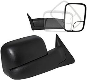 img 3 attached to 🔨 Upgraded Towing Mirrors: Spec-D Tuning Manual Flip-Up Mirrors for Dodge Ram 1500 1994-2001, 94-02 2500 & 3500