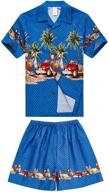 🚗 stylish blue cars 4 boy hawaiian aloha luau shirt and shorts 2 piece cabana set logo