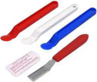 🔧 scotty peelers label & sticker remover set - 3 plastic red, white, blue tools and 1 metal blade with protective cover logo