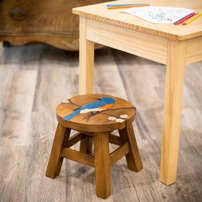 img 3 attached to Artfully Crafted Bluebird Acacia Hardwood Short Stool: A Decorative Accent Piece for Any Space