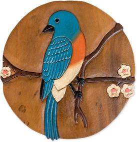 img 2 attached to Artfully Crafted Bluebird Acacia Hardwood Short Stool: A Decorative Accent Piece for Any Space