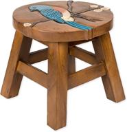 artfully crafted bluebird acacia hardwood short stool: a decorative accent piece for any space logo