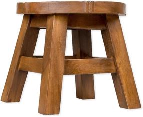 img 1 attached to Artfully Crafted Bluebird Acacia Hardwood Short Stool: A Decorative Accent Piece for Any Space