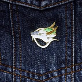 img 1 attached to 🐉 Dragon Haku Enamel Pin from Spirited Away - Cute Anime Jewelry, Ideal Christmas & Birthday Gift