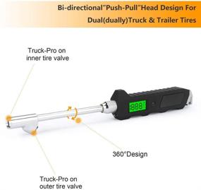 img 2 attached to 🔧 Лучший в продаже 230 PSI Цифровой манометр для шин - Автоматическое отключение, подсветка ЖК-дисплея, поворотный клапан с двумя головками и светодиодным фонариком - Идеально подходит для дома на колесах, автомобиля, грузовика, мотоцикла.