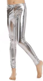 img 1 attached to 👖 Aaronano Metallic Stretch Leggings for Girls: Trendy Clothing with Stretch Fit