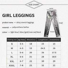 img 3 attached to 👖 Aaronano Metallic Stretch Leggings for Girls: Trendy Clothing with Stretch Fit