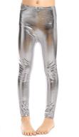 👖 aaronano metallic stretch leggings for girls: trendy clothing with stretch fit logo
