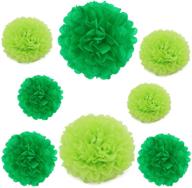 🌸 whimsical mix green tissue paper pom-poms: 16pcs 6", 8", 12" flower ball decorations for weddings, parties, and outdoor events logo