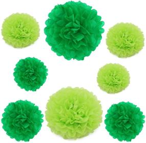 img 4 attached to 🌸 Whimsical Mix Green Tissue Paper Pom-poms: 16PCS 6", 8", 12" Flower Ball Decorations for Weddings, Parties, and Outdoor Events