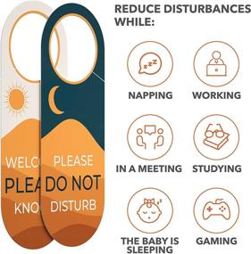 img 2 attached to 🚪 Do Not Disturb Door Hanger Sign / Welcome Please Knock - 2 Pack - Universal Fit - 9 x 3.5" - Ideal Hanging Signs for Bedroom, Hotel, or Home Office to Ensure Privacy and Restrict Unwanted Entry
