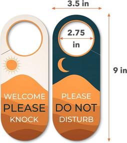 img 3 attached to 🚪 Do Not Disturb Door Hanger Sign / Welcome Please Knock - 2 Pack - Universal Fit - 9 x 3.5" - Ideal Hanging Signs for Bedroom, Hotel, or Home Office to Ensure Privacy and Restrict Unwanted Entry