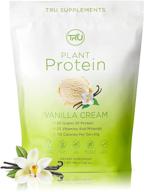 🌱 tru plant based protein powder: 20g vegan protein, 100 calories, 27 vitamins, no artificial sweeteners - vanilla bliss! logo