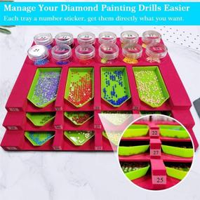 img 1 attached to 💎 Diamond Painting Tools and Accessories: Drill Tray Organizer, Stacked Multi-Boat Holder for Tray Jar Containers - Ideal for Large DIY Diamond Painting Accessory Kits for Adults