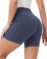 🏃 stelle women's workout shorts: high-waisted 8"/5" biker shorts with side pockets - perfect for running and yoga logo