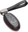 vitodeco leather smart key fob case compatible with nissan versa interior accessories logo