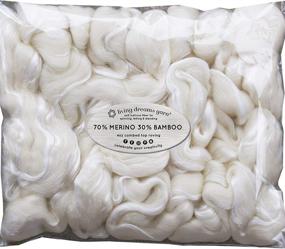 img 4 attached to Premium Merino Bamboo Combed Top Roving: Super Soft Spinning Fiber Felting Wool for Hand Spinning, Needle Felting, Wet Felting, Soap Making, Dryer Balls, and More. Pure Natural White Shade.