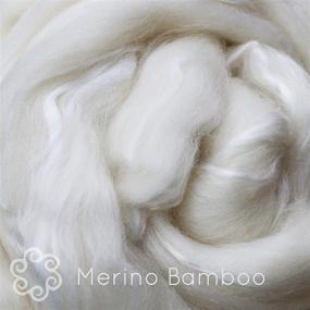 img 3 attached to Premium Merino Bamboo Combed Top Roving: Super Soft Spinning Fiber Felting Wool for Hand Spinning, Needle Felting, Wet Felting, Soap Making, Dryer Balls, and More. Pure Natural White Shade.