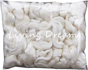 img 2 attached to Premium Merino Bamboo Combed Top Roving: Super Soft Spinning Fiber Felting Wool for Hand Spinning, Needle Felting, Wet Felting, Soap Making, Dryer Balls, and More. Pure Natural White Shade.