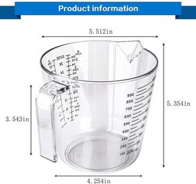 img 3 attached to 🥄 Gtmkina Plastic Measuring Cups and Spoons Set - 1000ML, 5 Measuring Cups, 5 Measuring Spoons - Stackable Measuring Set with Spout for Dry and Liquid Ingredients