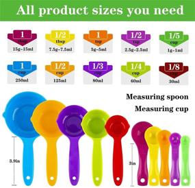 img 2 attached to 🥄 Gtmkina Plastic Measuring Cups and Spoons Set - 1000ML, 5 Measuring Cups, 5 Measuring Spoons - Stackable Measuring Set with Spout for Dry and Liquid Ingredients