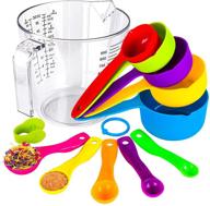 🥄 gtmkina plastic measuring cups and spoons set - 1000ml, 5 measuring cups, 5 measuring spoons - stackable measuring set with spout for dry and liquid ingredients logo