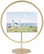 🖼️ umbra infinity picture frame, brass finish, 4x6 floating photo display for desk or wall logo
