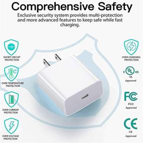 img 2 attached to 🔌 Зарядное устройство iPhone 12 с сертификацией Apple MFi - Быстрая зарядка 20W USB C на Lightning-кабель - Блок питания PD для iPhone 12 Mini/12 Pro Max/iPhone 11/XS/XR/X/8 и др.