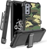 📱 premium camouflage szfirstey case for galaxy s21: full body rugged protection with belt-clip holster logo