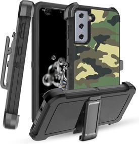 img 4 attached to 📱 Premium Camouflage Szfirstey Case for Galaxy S21: Full Body Rugged Protection with Belt-Clip Holster